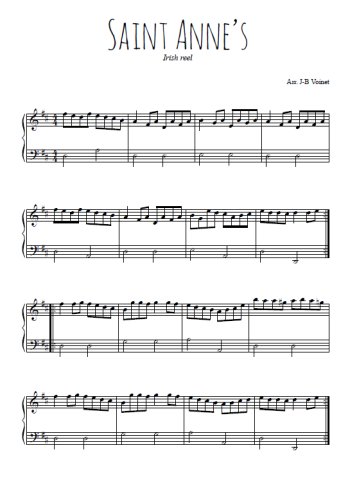 Téléchargez l'arrangement pour piano de la partition de Saint Anne's en PDF